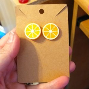 Orange slice earrings